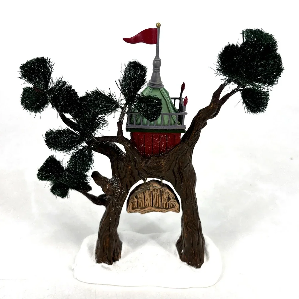 Dept 56 Town Meeting Hall Tree House North Pole, Woods Entrance, Snowman & Elf